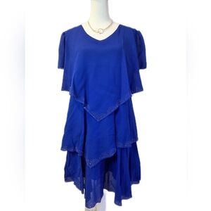 NWT Elegant Asymmetrical Blue Dress